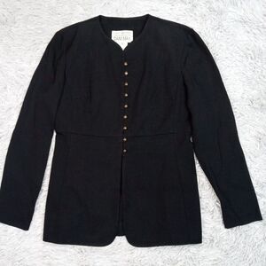 Vintage Lois Snyder‎ Jacket Womens 4 Black Blazer Button Up Cozy Career Dani Max